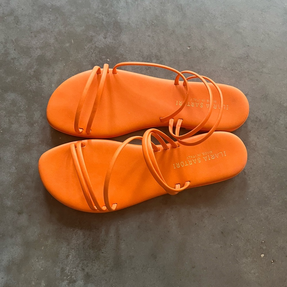 Ilaria Sartori Orange Strappy Sandals – – Made in Italy – Size 39